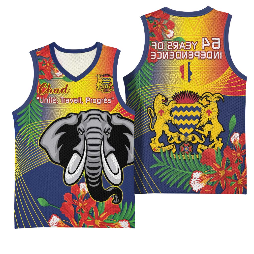 Chad Independence Day Basketball Jersey Happy 64 Years Of Independence - African Pride