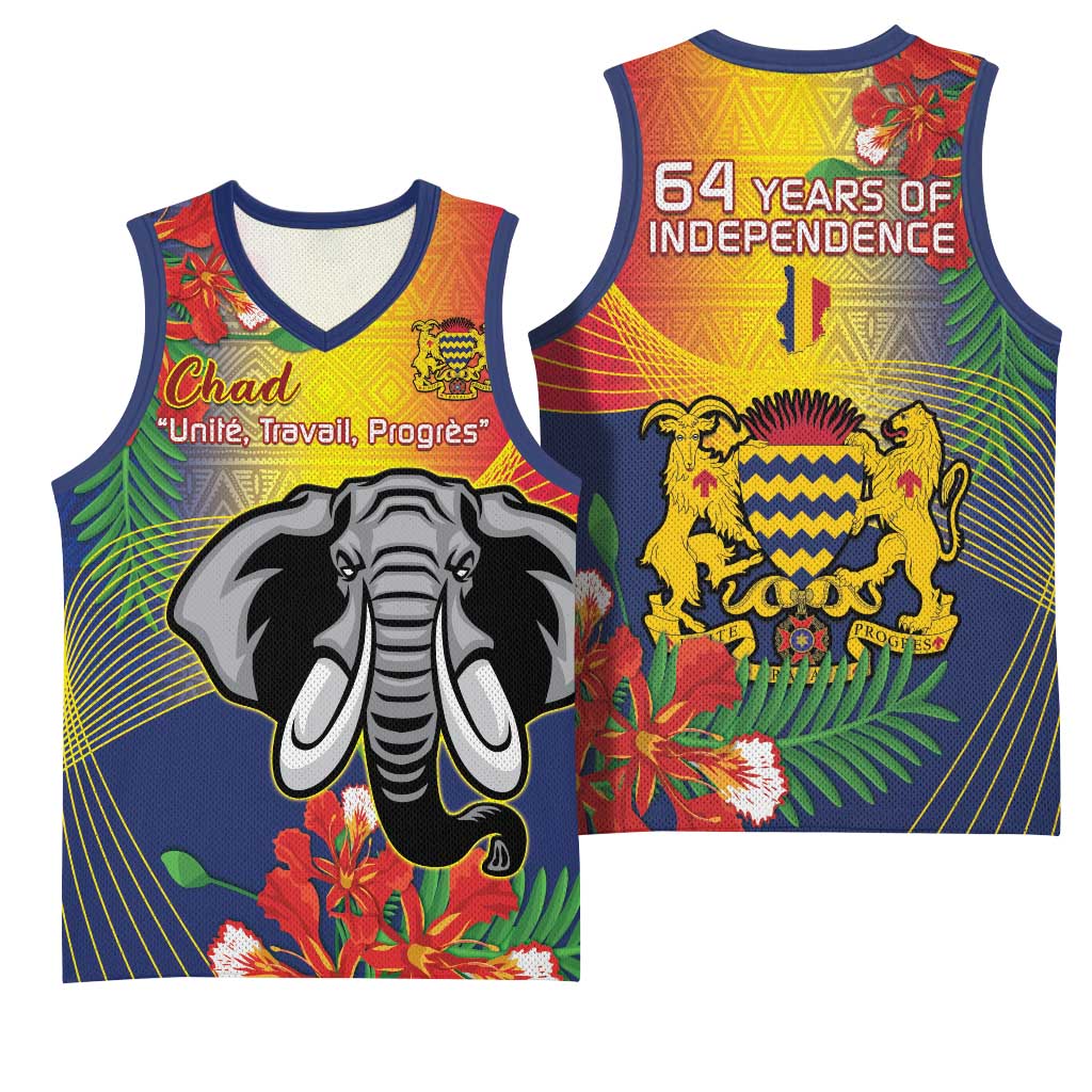 Chad Independence Day Basketball Jersey Happy 64 Years Of Independence LT14