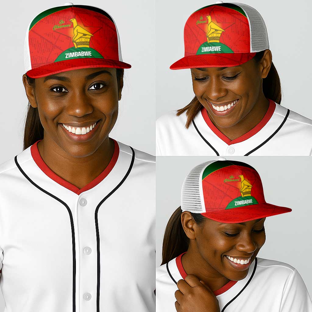 Zimbabwe Cricket Baseball Net Cap Go Chevrons 2003 Color Version - African Pride