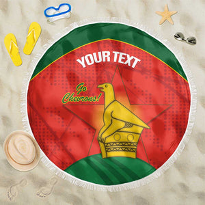 Afro Cricket Zimbabwe Custom Beach Blanket Go Chevrons 2003 Color - African Pride