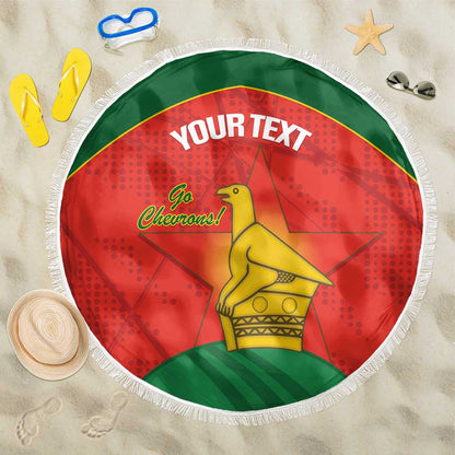 Afro Cricket Zimbabwe Custom Beach Blanket Go Chevrons 2003 Color - African Pride