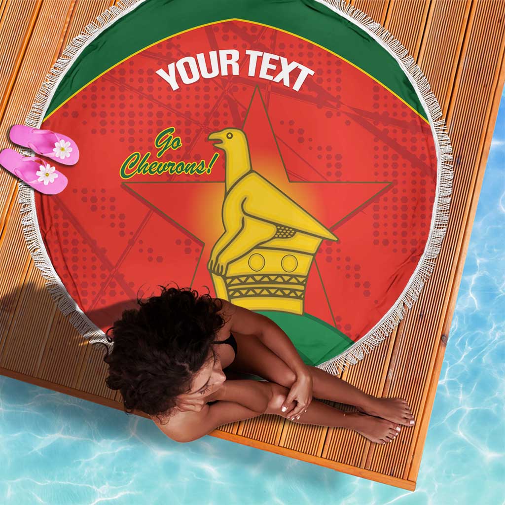 Afro Cricket Zimbabwe Custom Beach Blanket Go Chevrons 2003 Color - African Pride