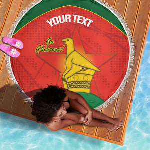 Afro Cricket Zimbabwe Custom Beach Blanket Go Chevrons 2003 Color - African Pride