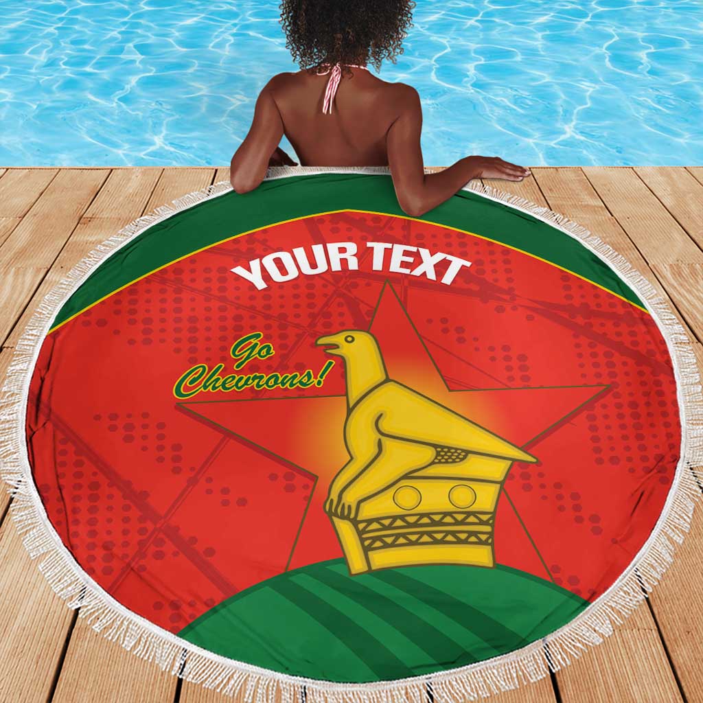 Afro Cricket Zimbabwe Custom Beach Blanket Go Chevrons 2003 Color - African Pride