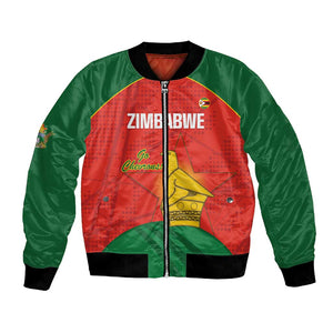 Afro Cricket Zimbabwe Custom Bomber Jacket Go Chevrons 2003 Color - African Pride