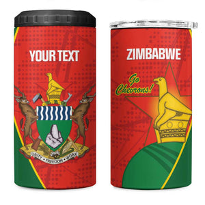 Afro Cricket Zimbabwe Custom 4 in 1 Can Cooler Tumbler Go Chevrons 2003 Color - African Pride