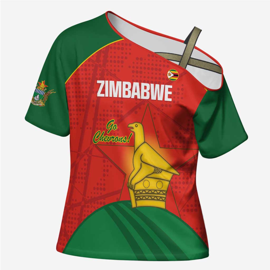 Custom Zimbabwe Cricket Cross Shoulder Shirt Go Chevrons 2003 Color Version