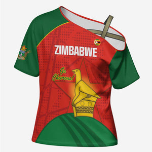 Custom Zimbabwe Cricket Cross Shoulder Shirt Go Chevrons 2003 Color Version