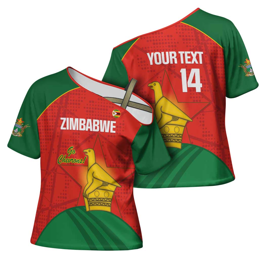 Custom Zimbabwe Cricket Cross Shoulder Shirt Go Chevrons 2003 Color Version