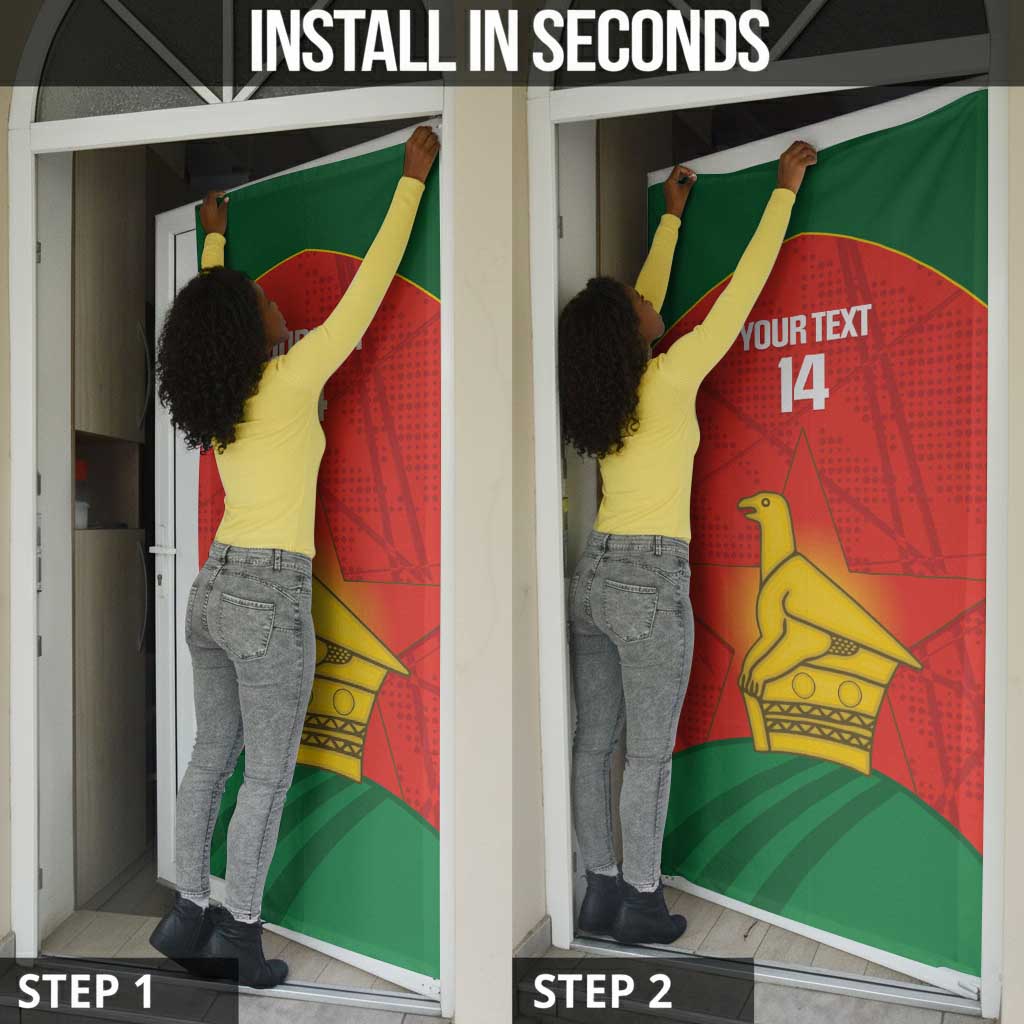 Custom Zimbabwe Cricket Door Cover Go Chevrons 2003 Color Version