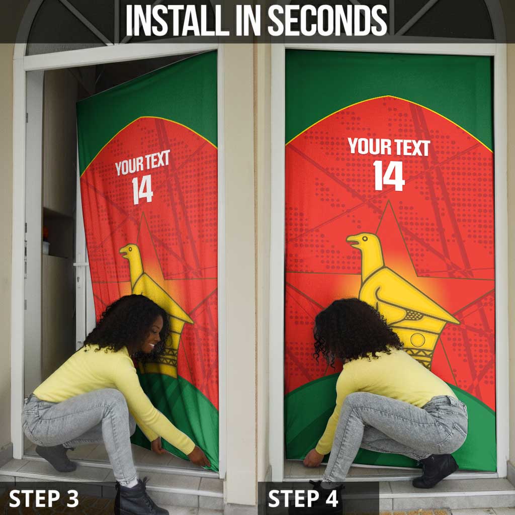 Custom Zimbabwe Cricket Door Cover Go Chevrons 2003 Color Version