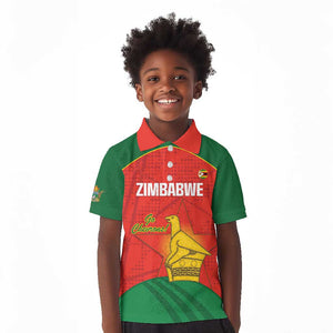 Afro Cricket Zimbabwe Custom Kid Polo Shirt Go Chevrons 2003 Color - African Pride