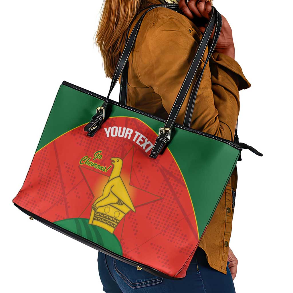 Afro Cricket Zimbabwe Custom Leather Tote Bag Go Chevrons 2003 Color - African Pride