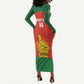 Afro Cricket Zimbabwe Custom Long Sleeve Bodycon Dress Go Chevrons 2003 Color - African Pride