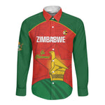 Afro Cricket Zimbabwe Custom Long Sleeve Button Shirt Go Chevrons 2003 Color - African Pride