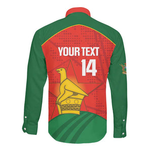 Afro Cricket Zimbabwe Custom Long Sleeve Button Shirt Go Chevrons 2003 Color - African Pride