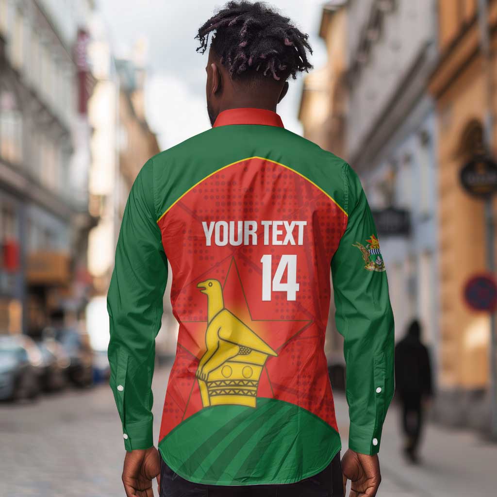 Afro Cricket Zimbabwe Custom Long Sleeve Button Shirt Go Chevrons 2003 Color - African Pride