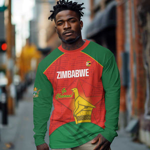 Afro Cricket Zimbabwe Custom Long Sleeve Shirt Go Chevrons 2003 Color - African Pride