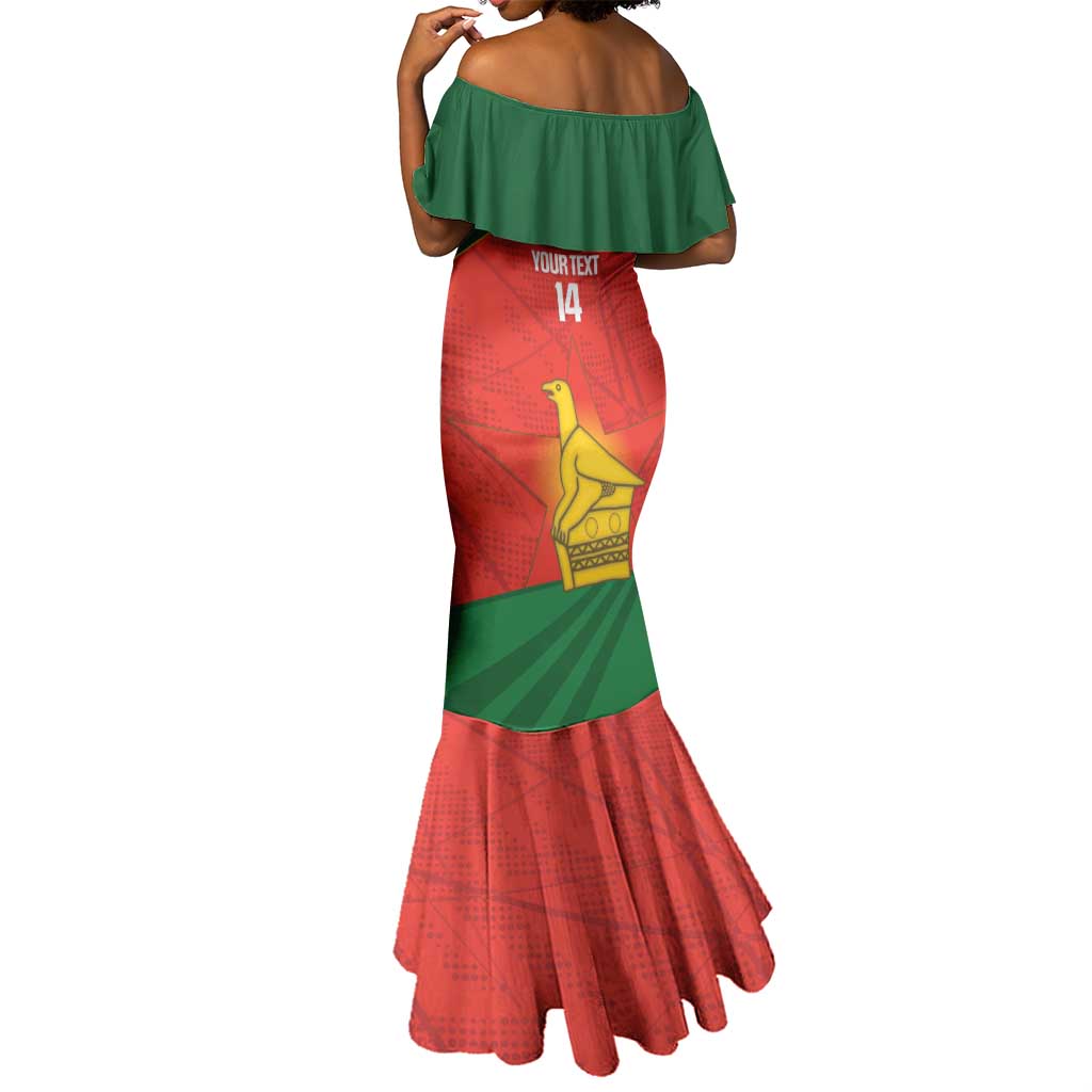Afro Cricket Zimbabwe Custom Mermaid Dress Go Chevrons 2003 Color - African Pride