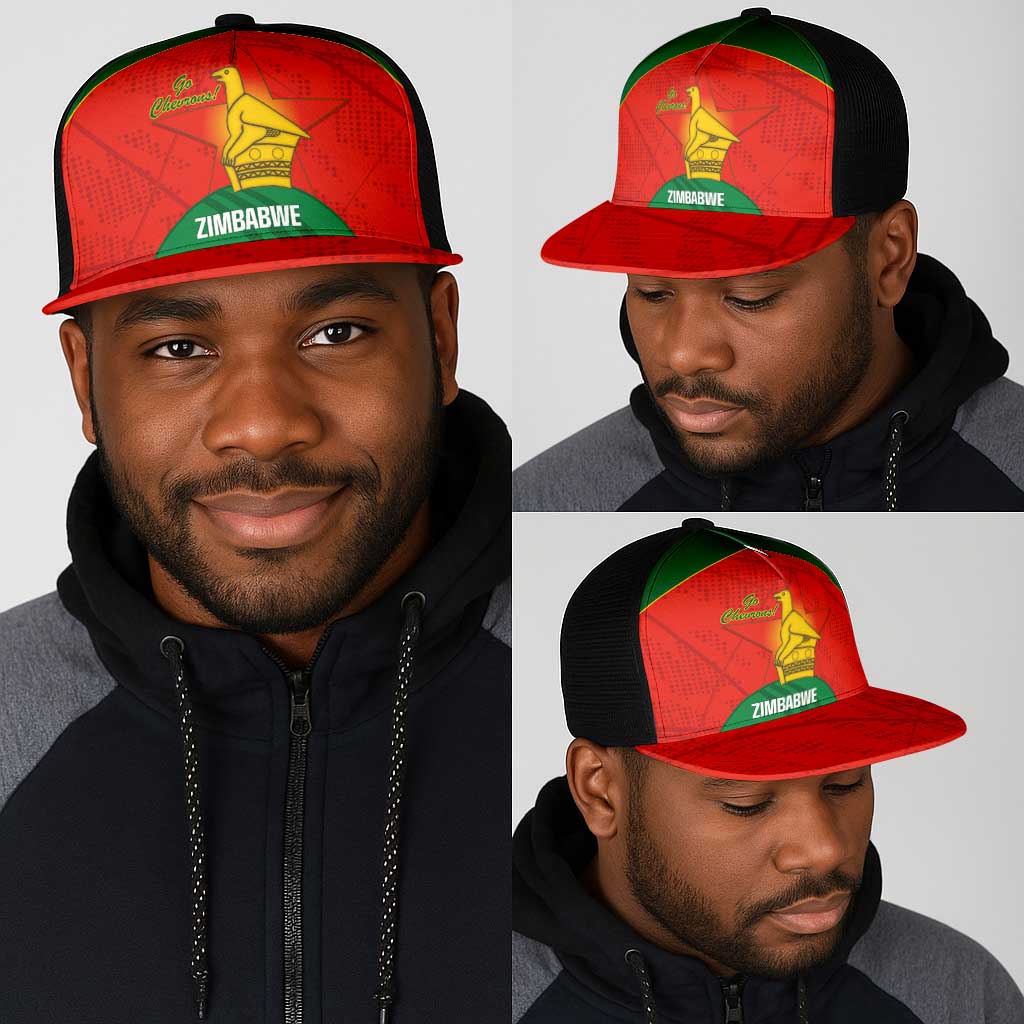 Zimbabwe Cricket Mesh Trucker Cap Go Chevrons 2003 Color Version - African Pride