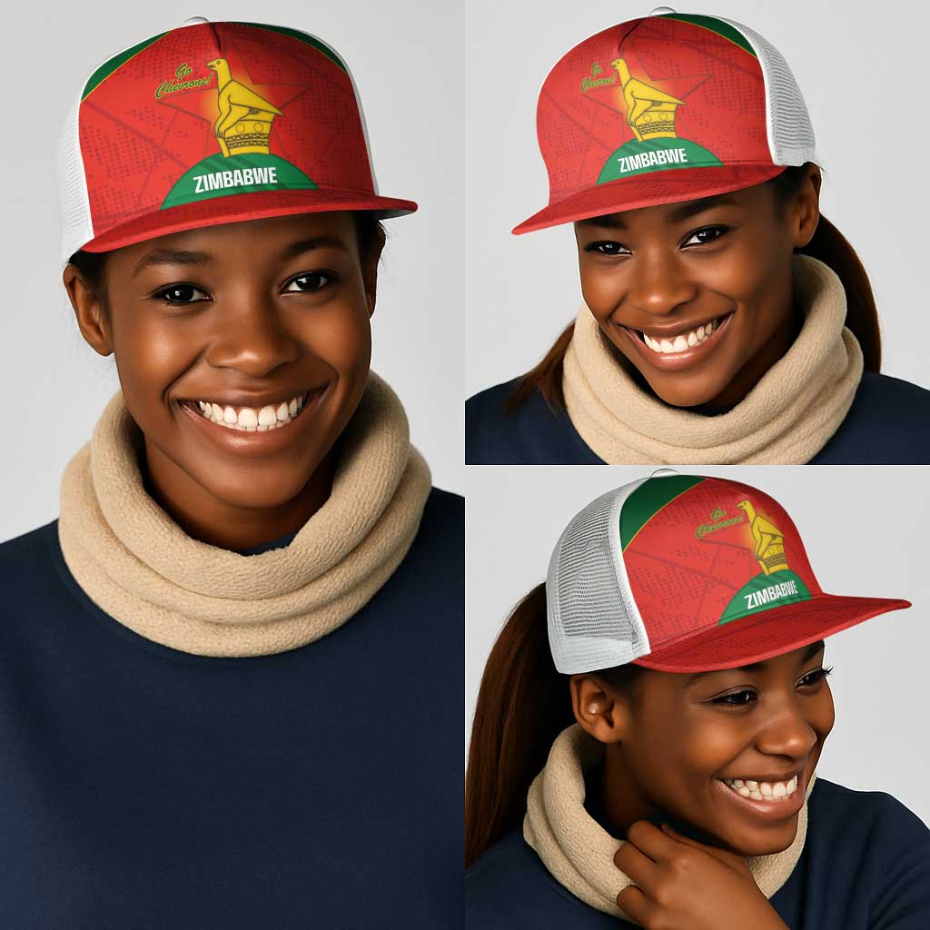 Zimbabwe Cricket Mesh Trucker Cap Go Chevrons 2003 Color Version - African Pride