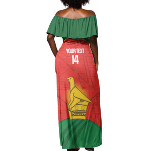 Afro Cricket Zimbabwe Custom Off Shoulder Maxi Dress Go Chevrons 2003 Color - African Pride