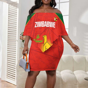 Afro Cricket Zimbabwe Custom Off Shoulder Short Dress Go Chevrons 2003 Color - African Pride