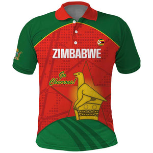 Afro Cricket Zimbabwe Custom Polo Shirt Go Chevrons 2003 Color - African Pride