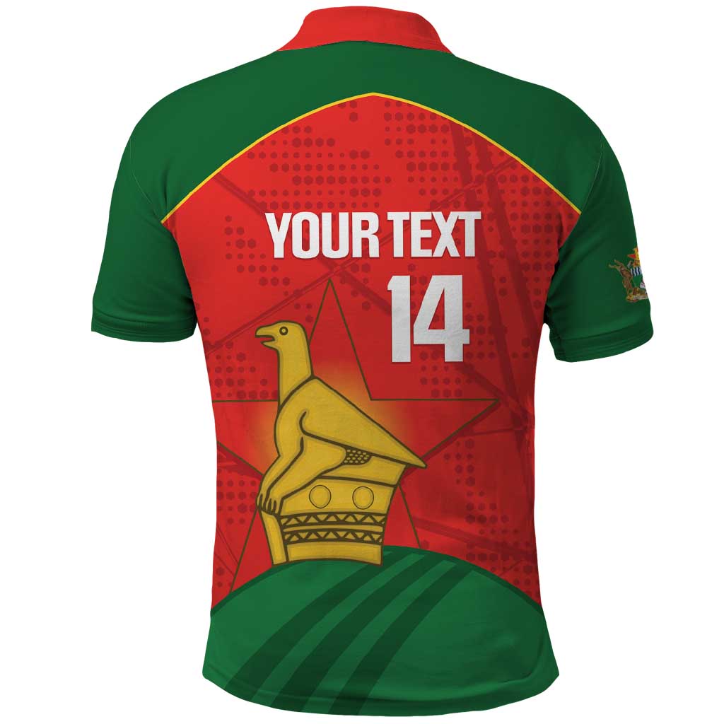 Afro Cricket Zimbabwe Custom Polo Shirt Go Chevrons 2003 Color - African Pride