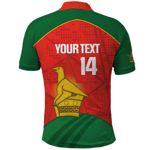 Afro Cricket Zimbabwe Custom Polo Shirt Go Chevrons 2003 Color - African Pride