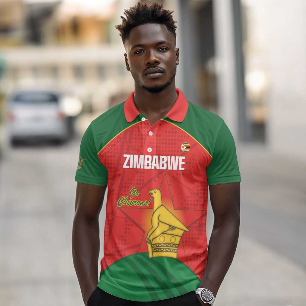 Afro Cricket Zimbabwe Custom Polo Shirt Go Chevrons 2003 Color - African Pride