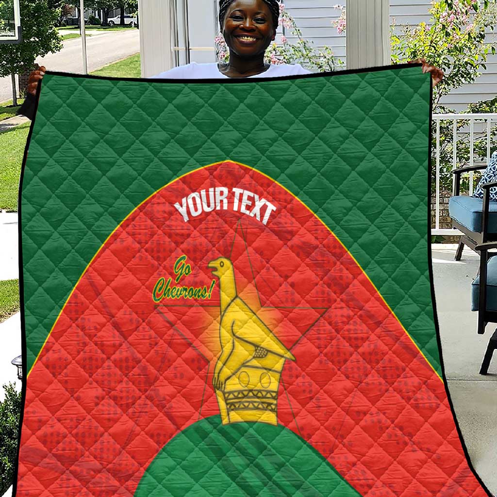 Afro Cricket Zimbabwe Custom Quilt Go Chevrons 2003 Color - African Pride