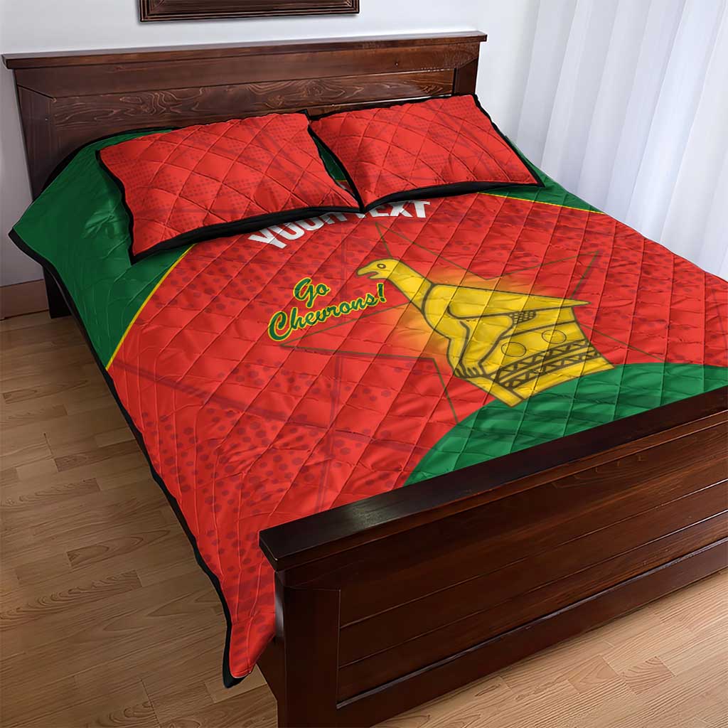 Afro Cricket Zimbabwe Custom Quilt Bed Set Go Chevrons 2003 Color - African Pride