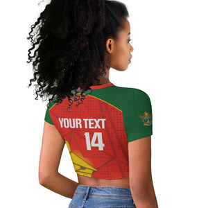 Afro Cricket Zimbabwe Custom Raglan Cropped T shirt Go Chevrons 2003 Color - African Pride