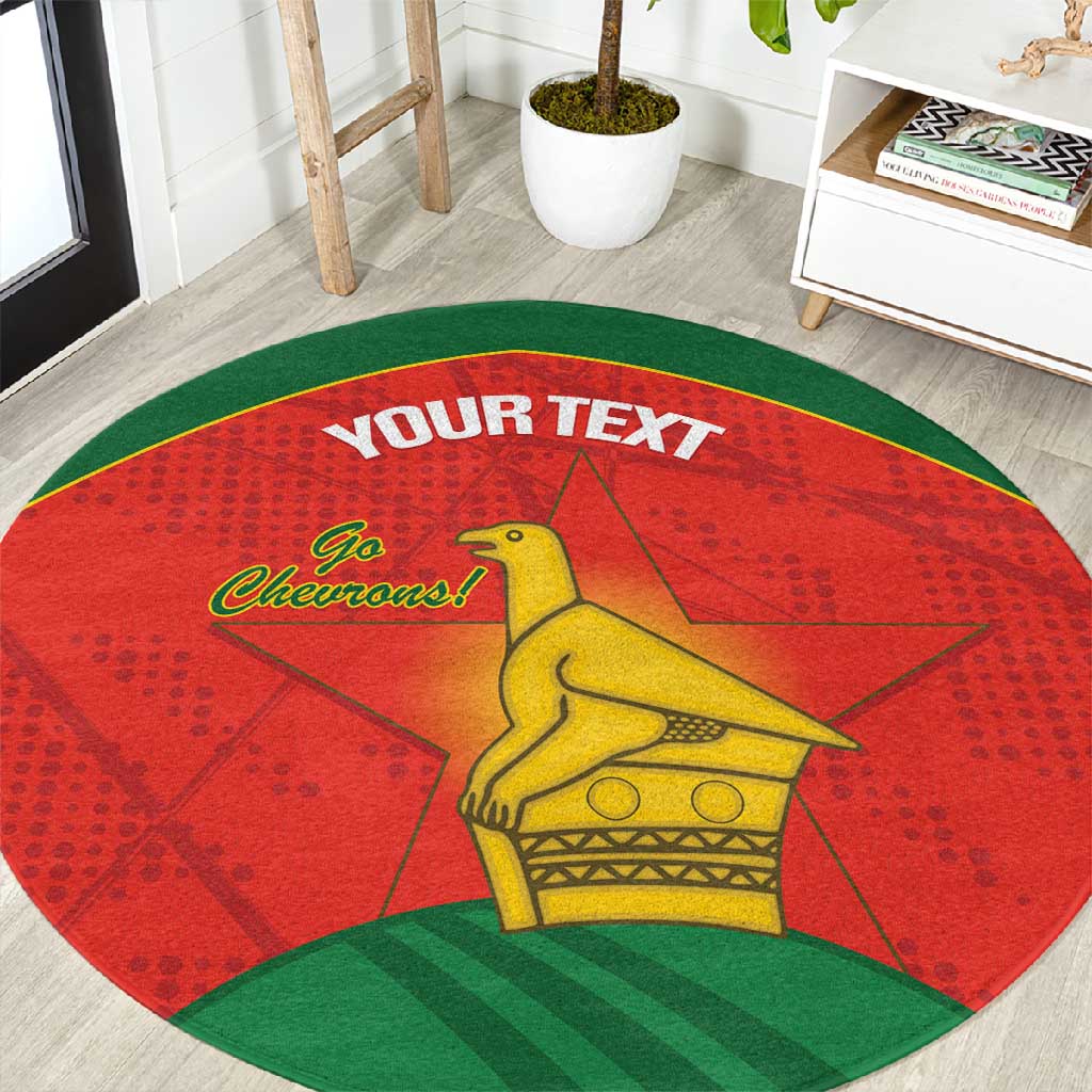 Afro Cricket Zimbabwe Custom Round Carpet Go Chevrons 2003 Color - African Pride