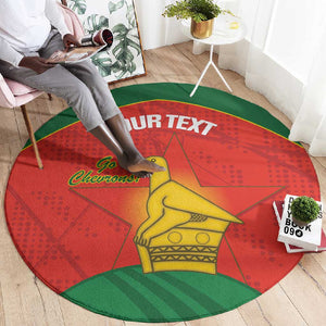 Afro Cricket Zimbabwe Custom Round Carpet Go Chevrons 2003 Color - African Pride