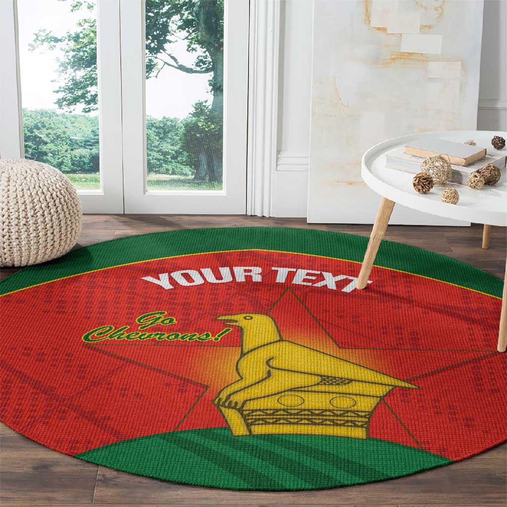 Afro Cricket Zimbabwe Custom Round Carpet Go Chevrons 2003 Color - African Pride