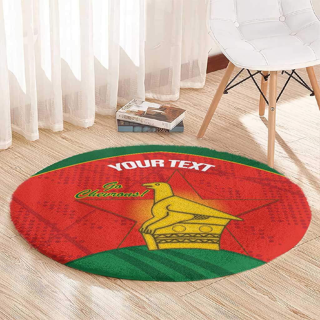 Afro Cricket Zimbabwe Custom Round Carpet Go Chevrons 2003 Color - African Pride