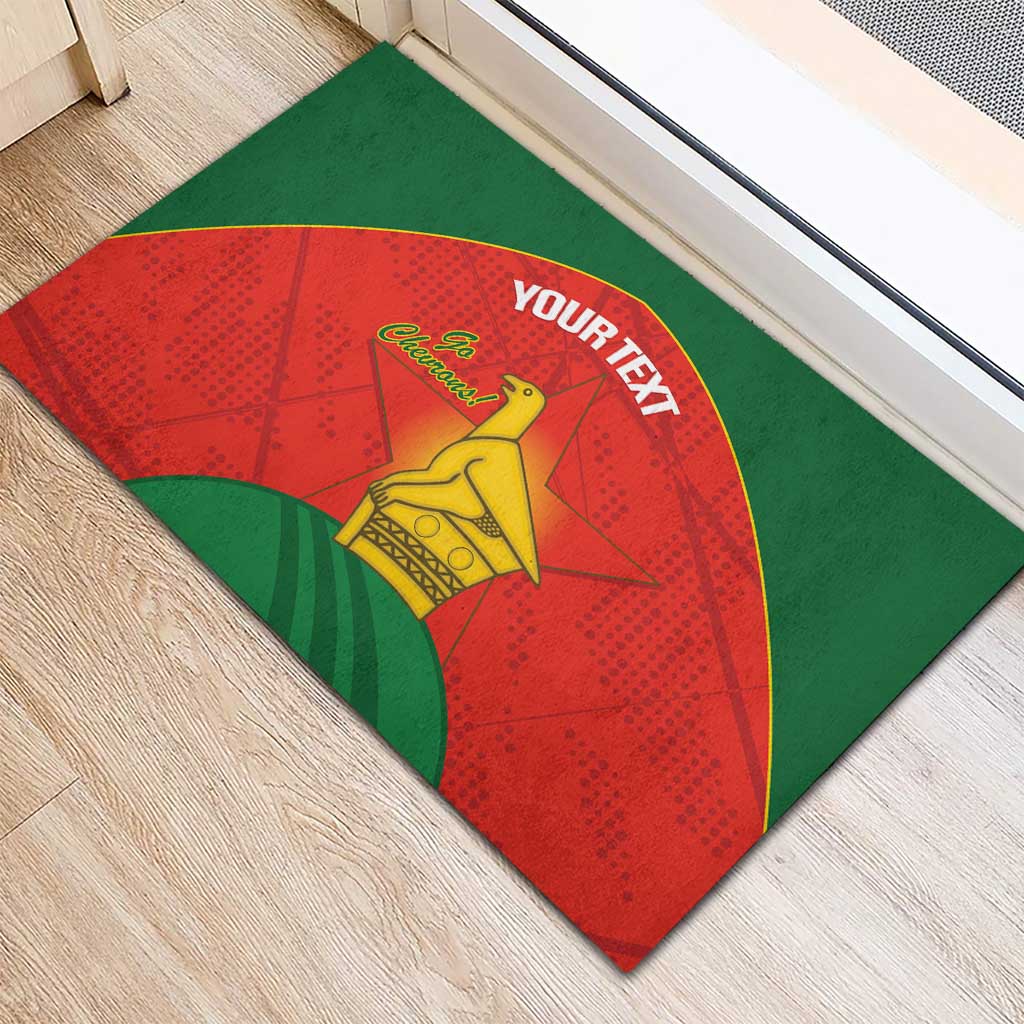 Afro Cricket Zimbabwe Custom Rubber Doormat Go Chevrons 2003 Color - African Pride