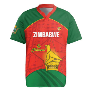 Afro Cricket Zimbabwe Custom Rugby Jersey Go Chevrons 2003 Color - African Pride