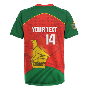 Afro Cricket Zimbabwe Custom Rugby Jersey Go Chevrons 2003 Color - African Pride