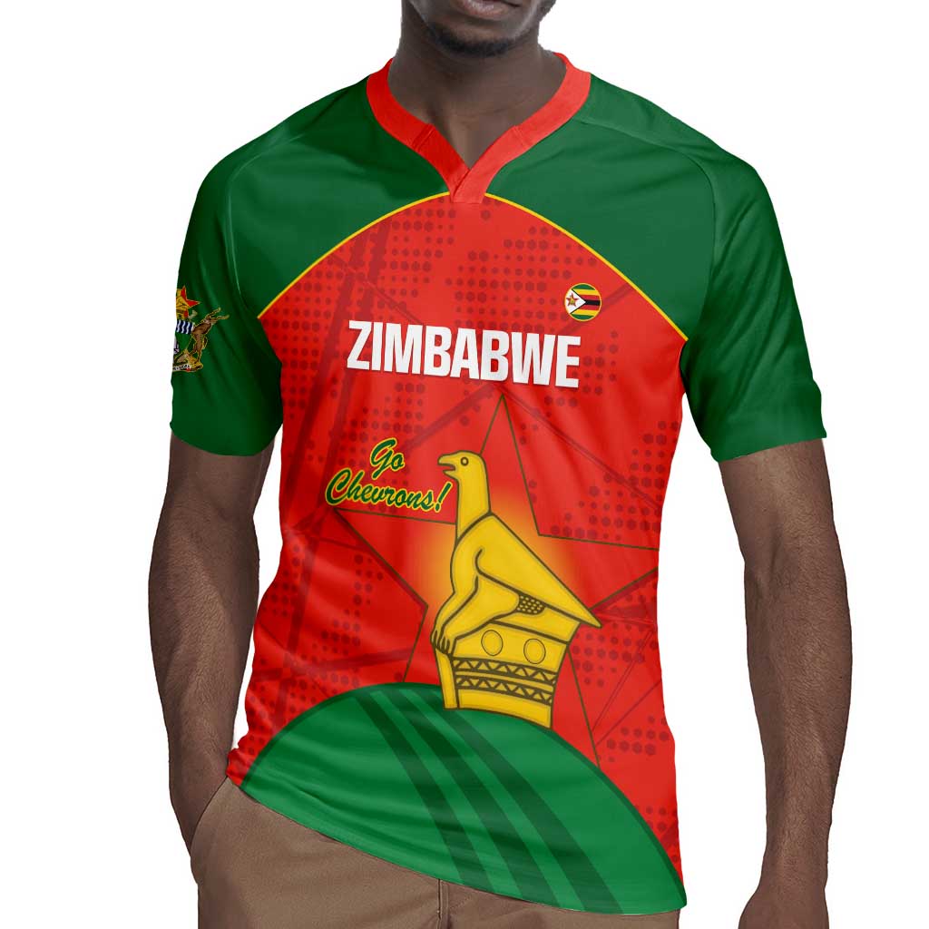 Afro Cricket Zimbabwe Custom Rugby Jersey Go Chevrons 2003 Color - African Pride