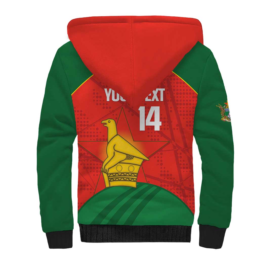 Afro Cricket Zimbabwe Custom Sherpa Hoodie Go Chevrons 2003 Color - African Pride