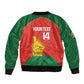 Afro Cricket Zimbabwe Custom Sleeve Zip Bomber Jacket Go Chevrons 2003 Color - African Pride