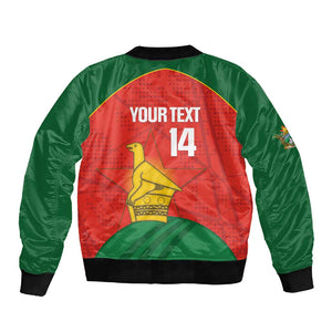 Afro Cricket Zimbabwe Custom Sleeve Zip Bomber Jacket Go Chevrons 2003 Color - African Pride