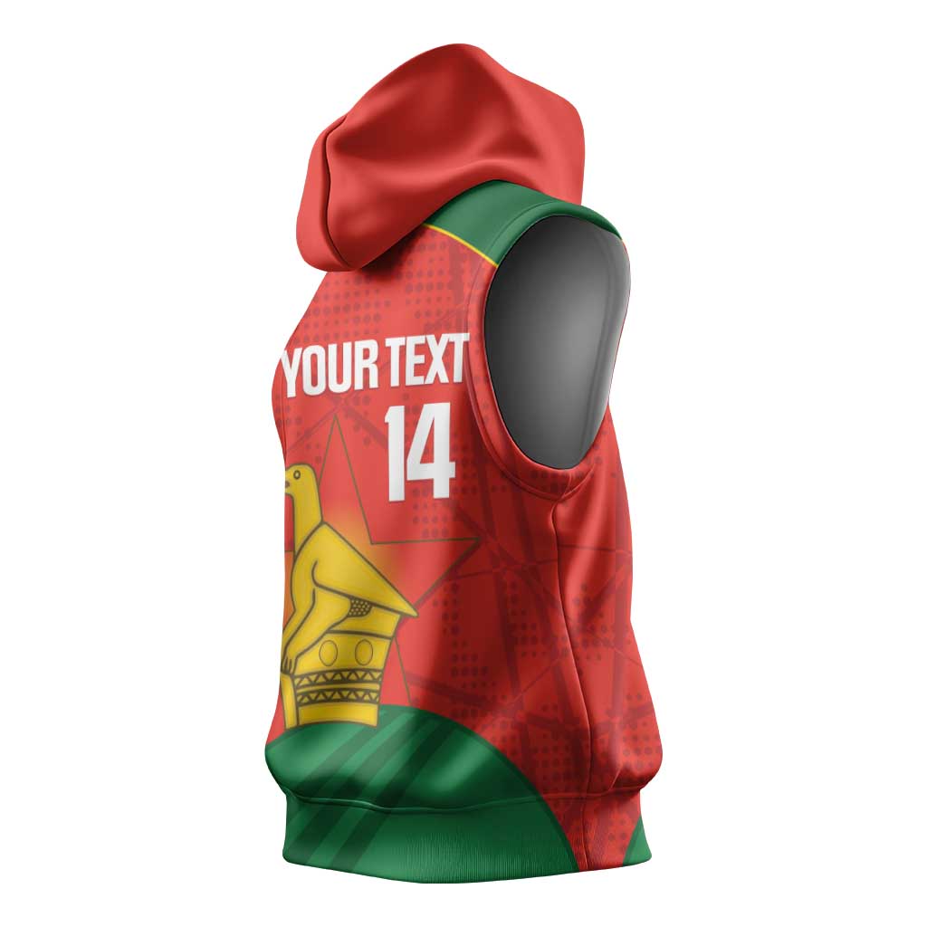 Afro Cricket Zimbabwe Custom Sleeveless Hoodie Go Chevrons 2003 Color - African Pride