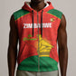 Afro Cricket Zimbabwe Custom Sleeveless Zip Hoodie Go Chevrons 2003 Color - African Pride