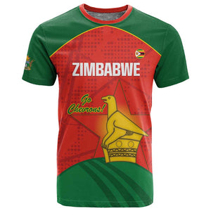 Afro Cricket Zimbabwe Custom T shirt Go Chevrons 2003 Color - African Pride