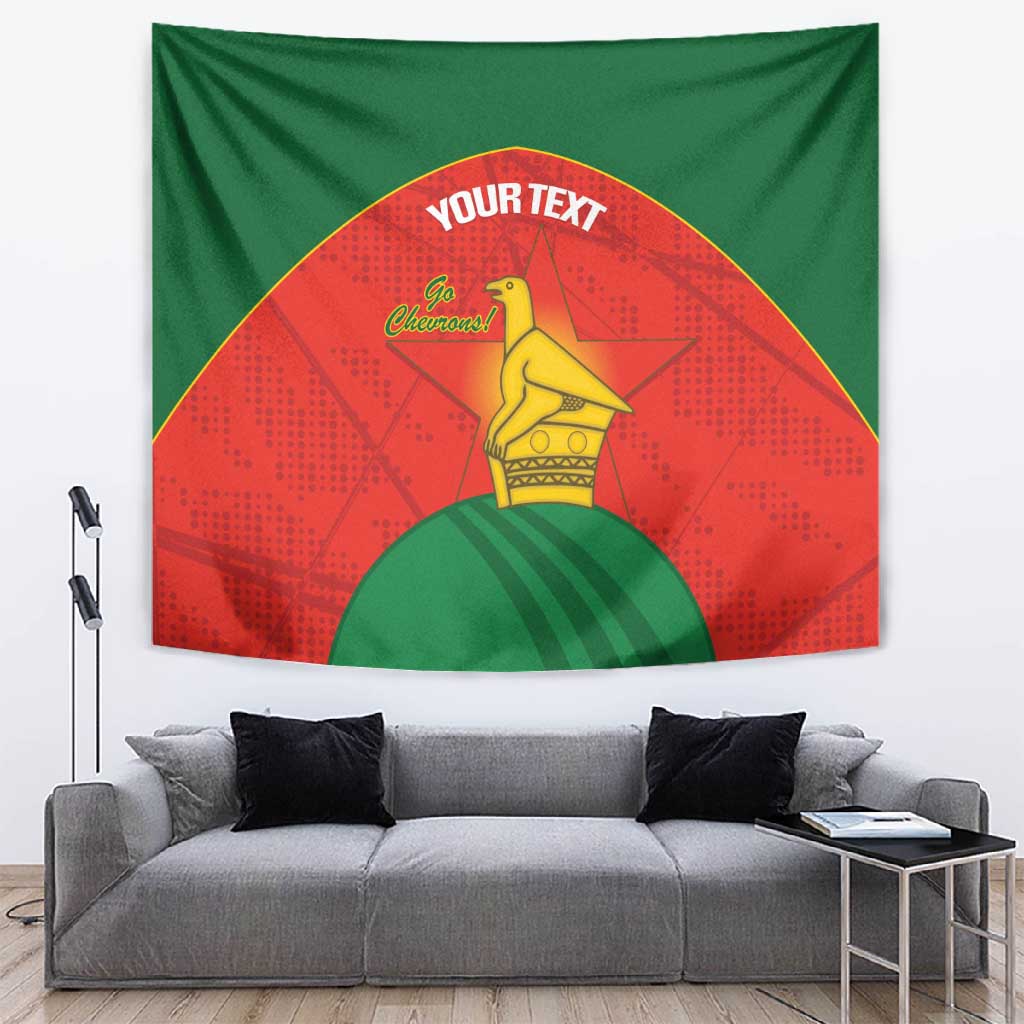 Afro Cricket Zimbabwe Custom Tapestry Go Chevrons 2003 Color - African Pride