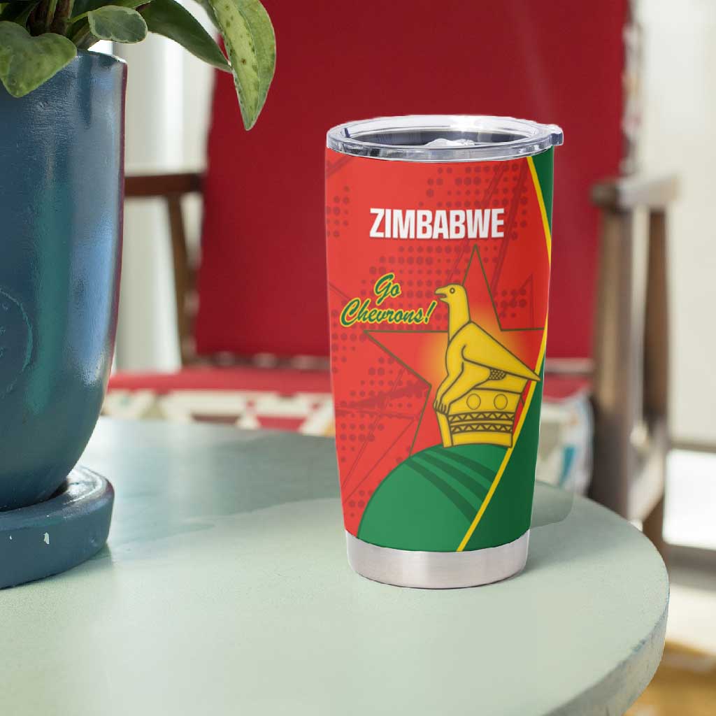 Afro Cricket Zimbabwe Custom Tumbler Cup Go Chevrons 2003 Color - African Pride